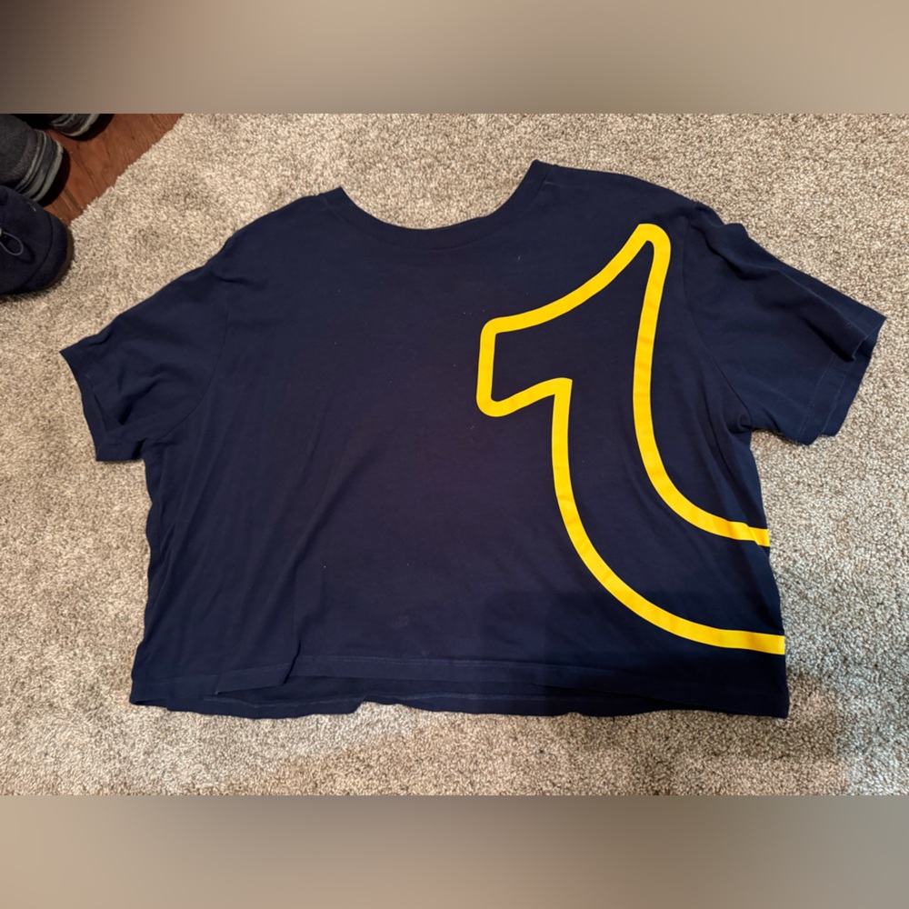 True Religion Navy and Yellow Kids Shirt